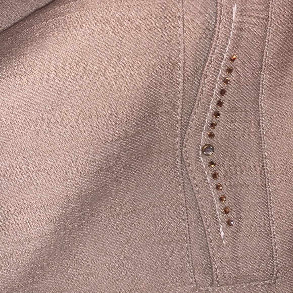 Carla Ferroni Vintage Tan Bling Pants Sz 12 - Picture 4 of 10